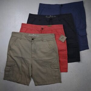 NEW Lot 4 Paradise Collection 40x10.5" Blue Khaki Red Gray Cargo Mens Shorts